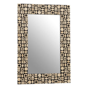 Palu Black Wall Mirror with Shell Inlay