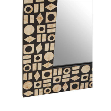 Palu Black Wall Mirror with Shell Inlay - Image 4