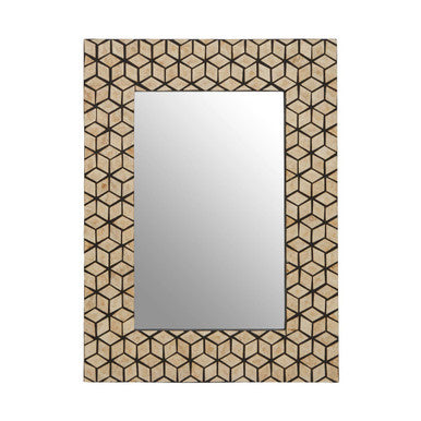 Palu Black Wall Mirror with Seashell Inlay