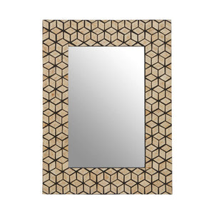 Palu Black Wall Mirror with Seashell Inlay