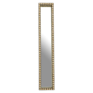 Palu Tall Black Wall Mirror with Shell Inlay