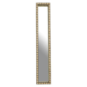 Palu Tall Black Wall Mirror with Shell Inlay