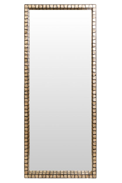 Tall Black Wall Mirror with Shell Inlay | Palu