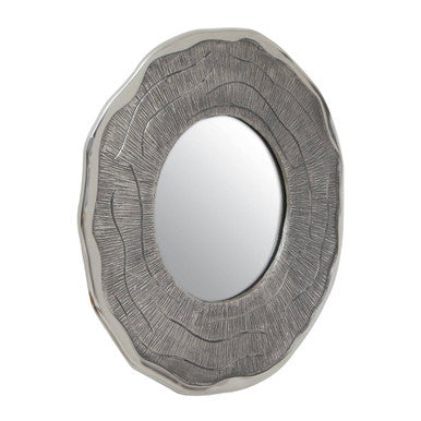 Silva Small Oak Effect Silver Wall Mirror
