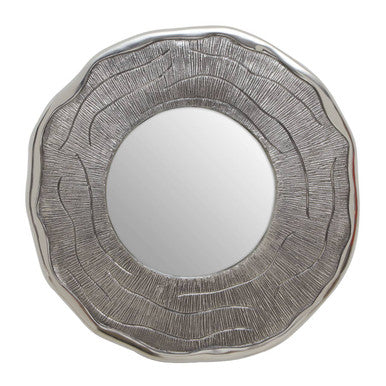 Silva Small Oak Effect Silver Wall Mirror