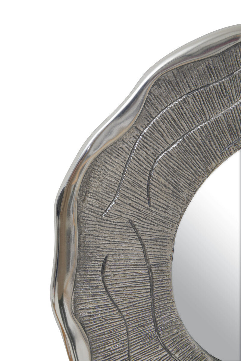 Silva Small Oak Effect Silver Wall Mirror