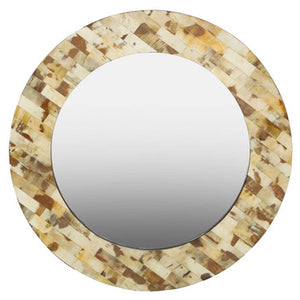 Round Cream Mother of Pearl Wall Mirror | Obra
