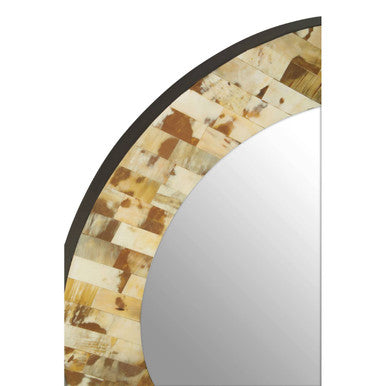 Obra Round Cream Mother of Pearl Wall Mirror - Image 3