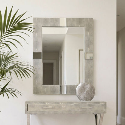 Grey Shagreen Effect Wall Mirror | Cardona