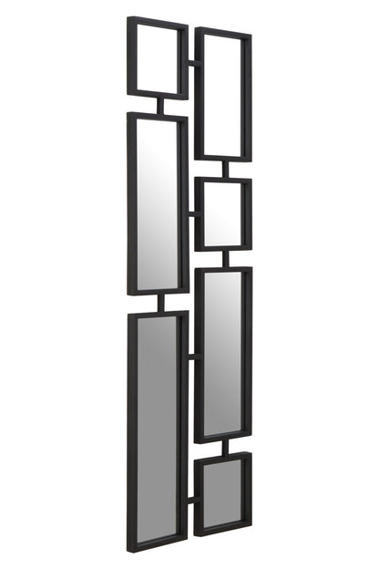 Decorative wall mirror with geometric design on a white background