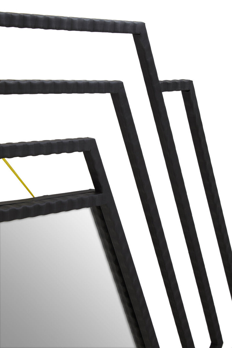 Beauly Black Finish Hexagonal Wall Mirror