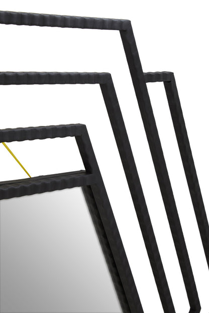 Beauly Black Finish Hexagonal Wall Mirror