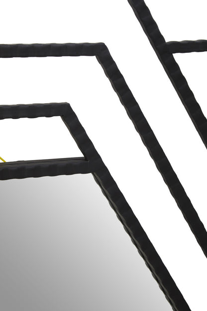 Beauly Black Finish Hexagonal Wall Mirror