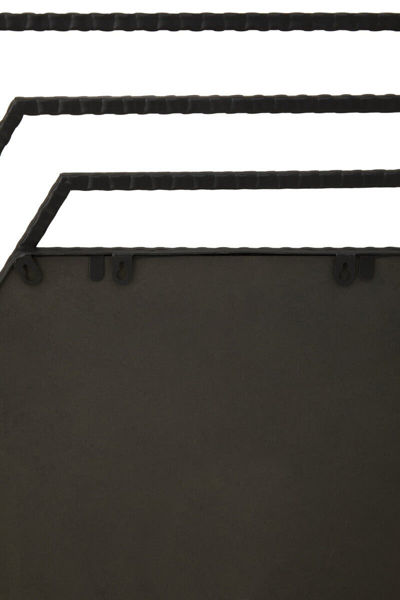 Beauly Black Finish Hexagonal Wall Mirror