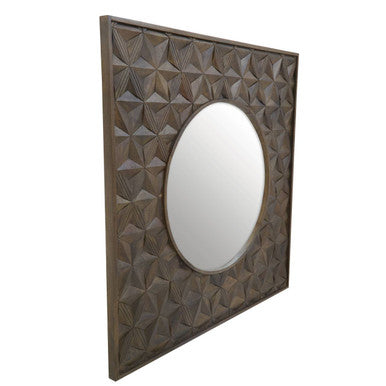 Solana Brown Mango Wood Wall Mirror