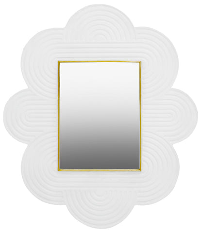 Saras White Finish Mango Wood Wall Mirror