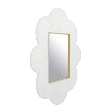 Saras White Finish Mango Wood Wall Mirror