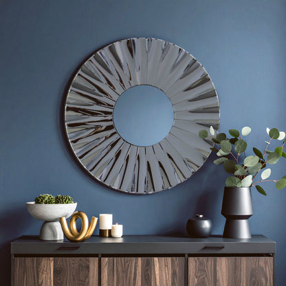 Jade Round Grey Wall Mirror