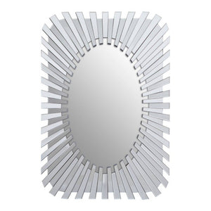 Jade Silver Rectangular Sunburst Wall Mirror