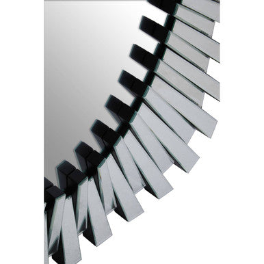 Jade Silver Rectangular Sunburst Wall Mirror - Image 6