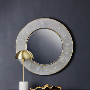 Deruta Grey Shagreen Effect Wall Mirror