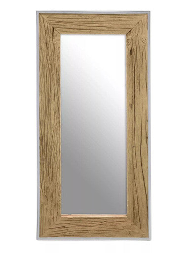 Kerala Natural Wood Rectangular Wall Mirror