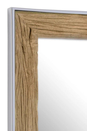 Kerala Natural Wood Rectangular Wall Mirror