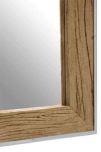 Kerala Natural Wood Rectangular Wall Mirror