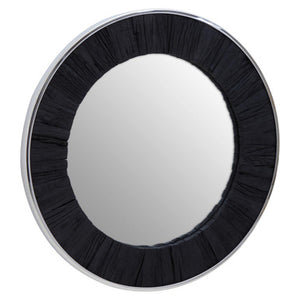 Kerala Black Round Wall Mirror