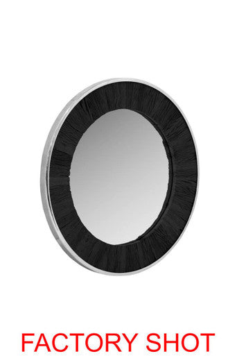 Kerala Black Round Wall Mirror