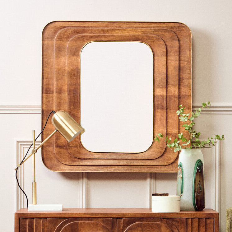 Sangar Mango Wood Carved Wall Mirror