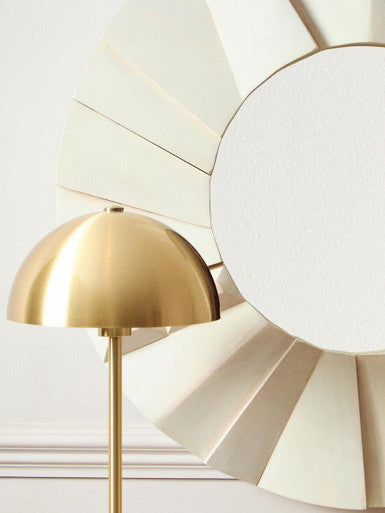 Sita Mango Wood Abstract Design Round Wall Mirror