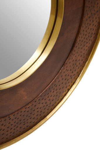 Siva Mango Wood Natural Round Wall Mirror