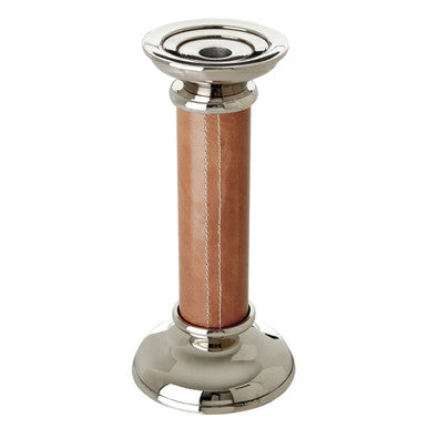 Churchill Genuine Tan Leather Large Candle Holder
