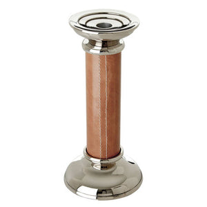 Churchill Genuine Tan Leather Large Candle Holder