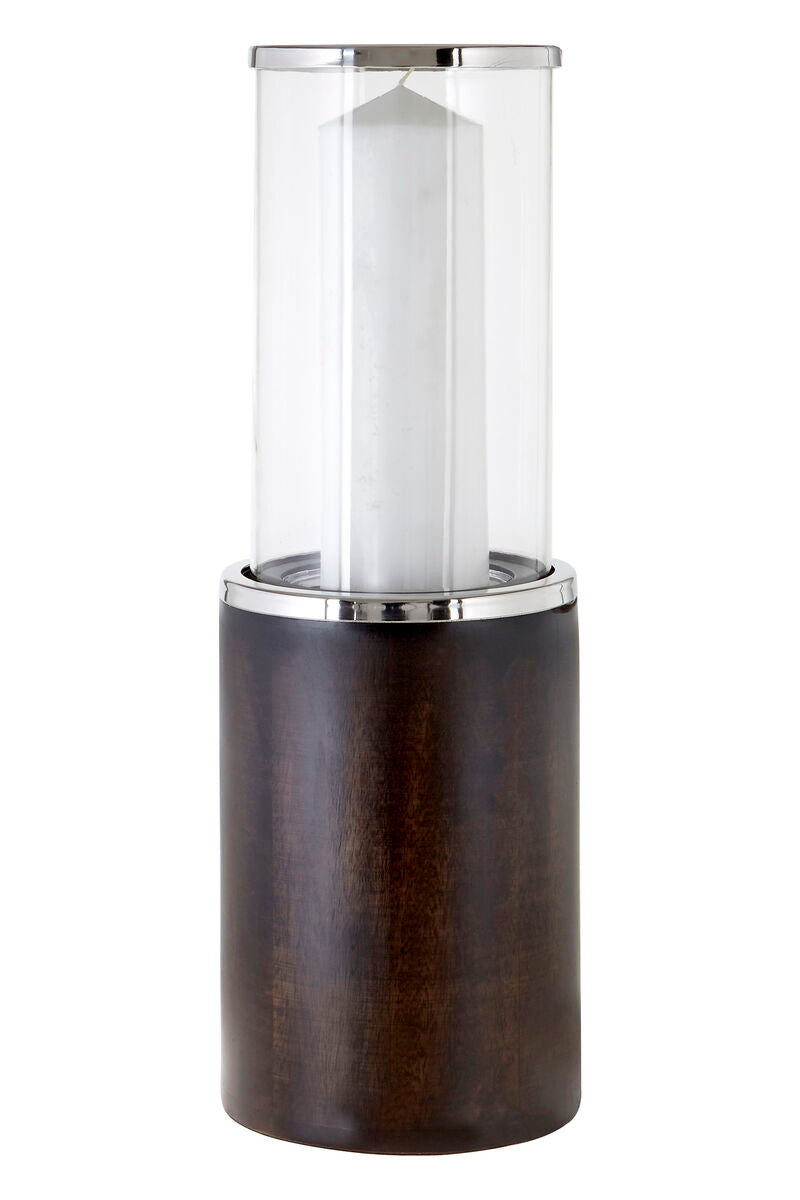 Hampstead Small Mango Wood Hurricane Candle Holder