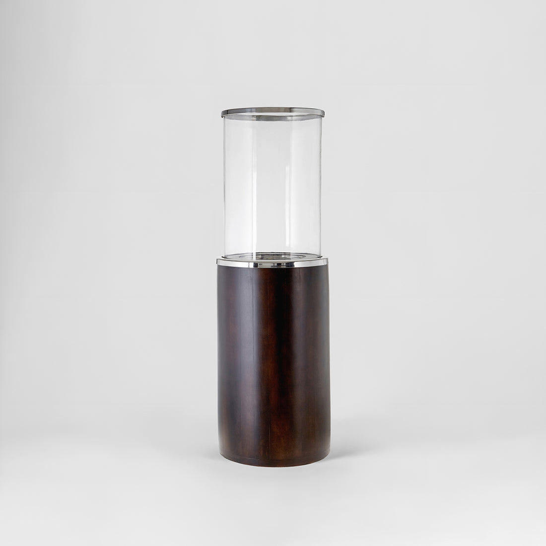 Hampstead Glass And Wood Large Candle Holder