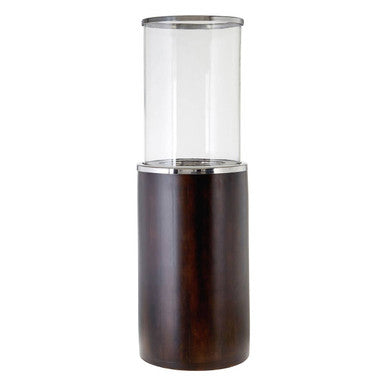 Hampstead Glass And Wood Large Candle Holder