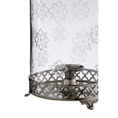 Fizzah Hurricane Candle Holder with Nickel Finish