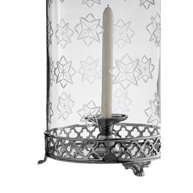 Fizzah Hurricane Candle Holder with Nickel Finish