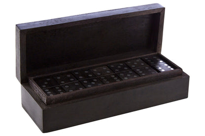 Churchill Games Black Mango Wood Domino Set