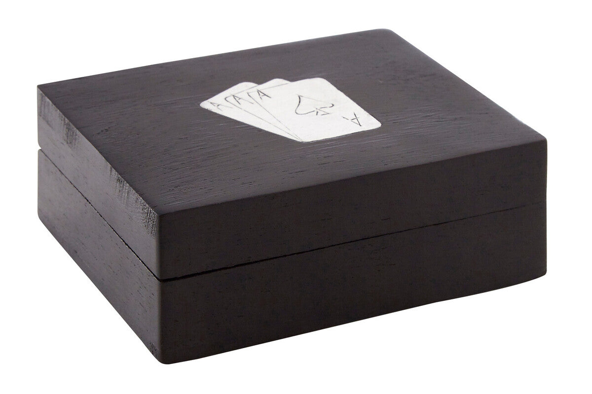 Churchill Games Black Mango Wood Playing Card Box