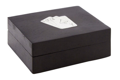 Churchill Games Black Mango Wood Playing Card Box