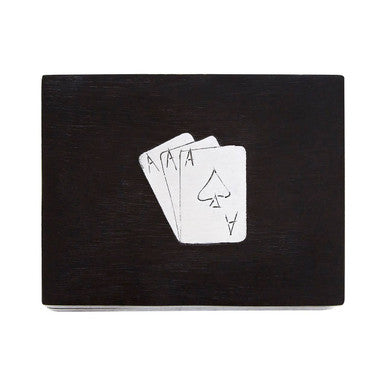 Churchill Games Black Wood Playing Card Box