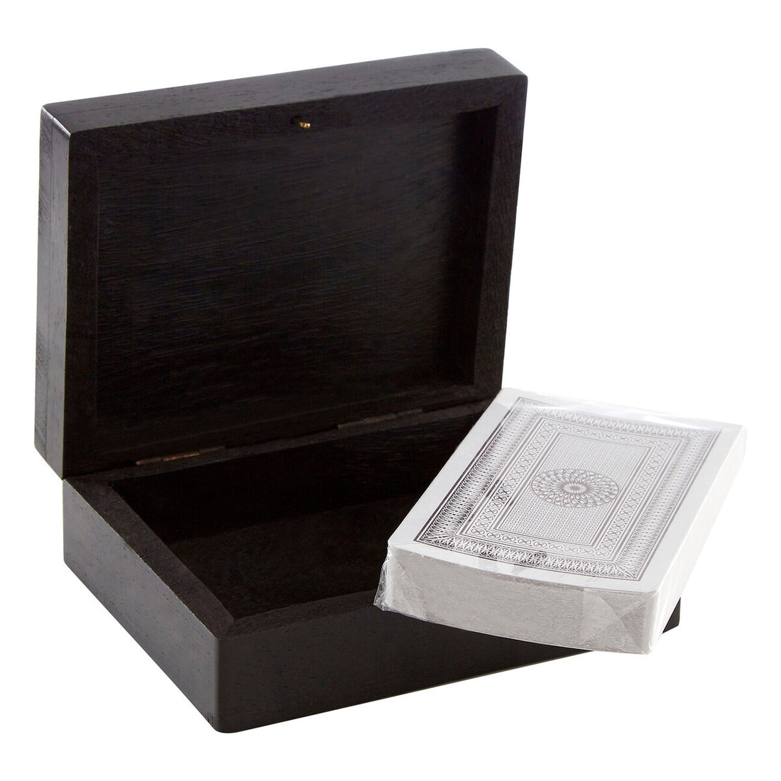 Churchill Games Black Mango Wood Playing Card Box - Image 4