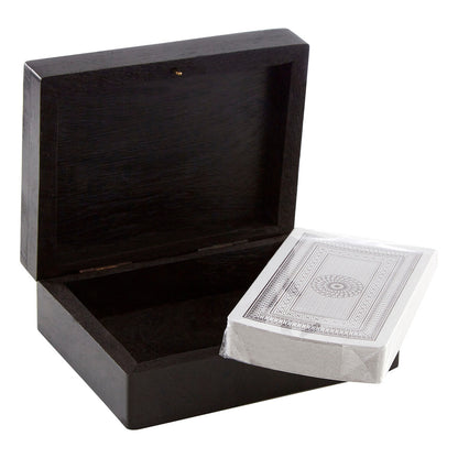 Churchill Games Black Mango Wood Playing Card Box
