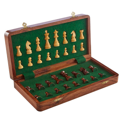 Churchill Games Brown Wood Magnetic Chess Game