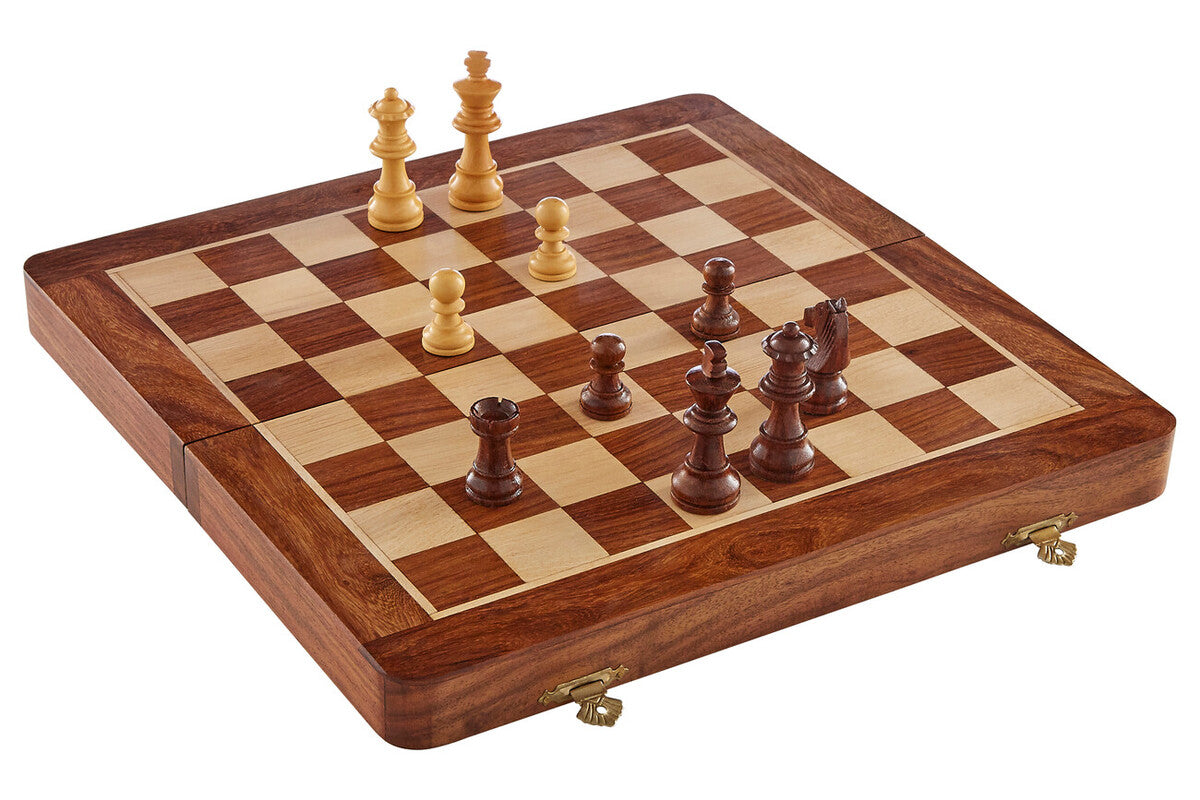 Churchill Games Brown Wood Magnetic Chess Game