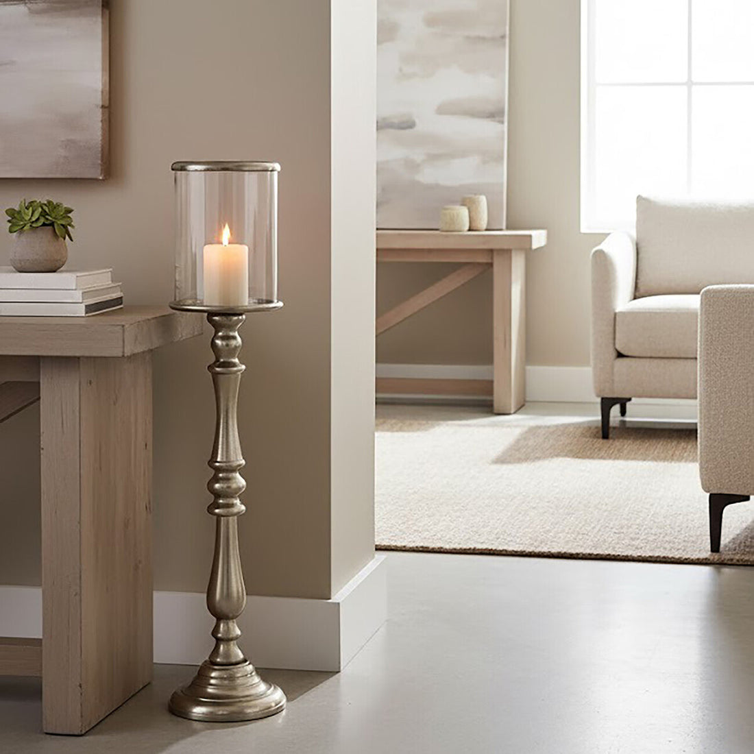 Kensington Townhouse Small Nickel Candle Holder