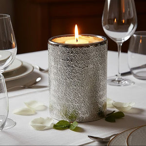 Silver Hammered Effect Small Candle Holder | Safia
